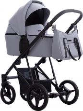 Детская коляска 2 в 1 Bebetto Flavio PRO 04 gray, 100% Эко-кожа,